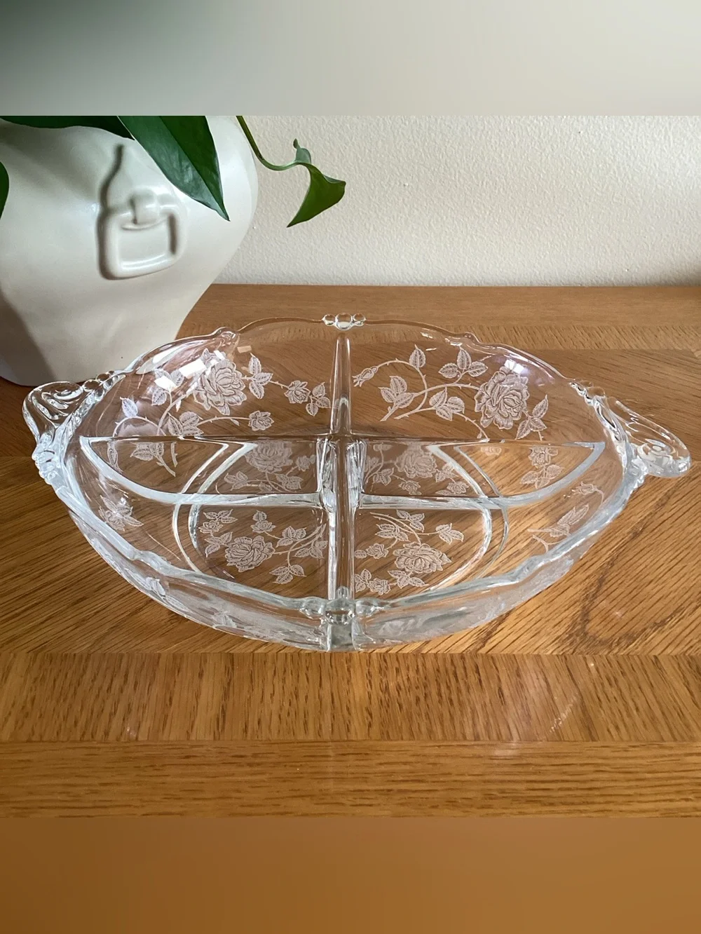 Vintage Heisey Rose Clear Crystal 9